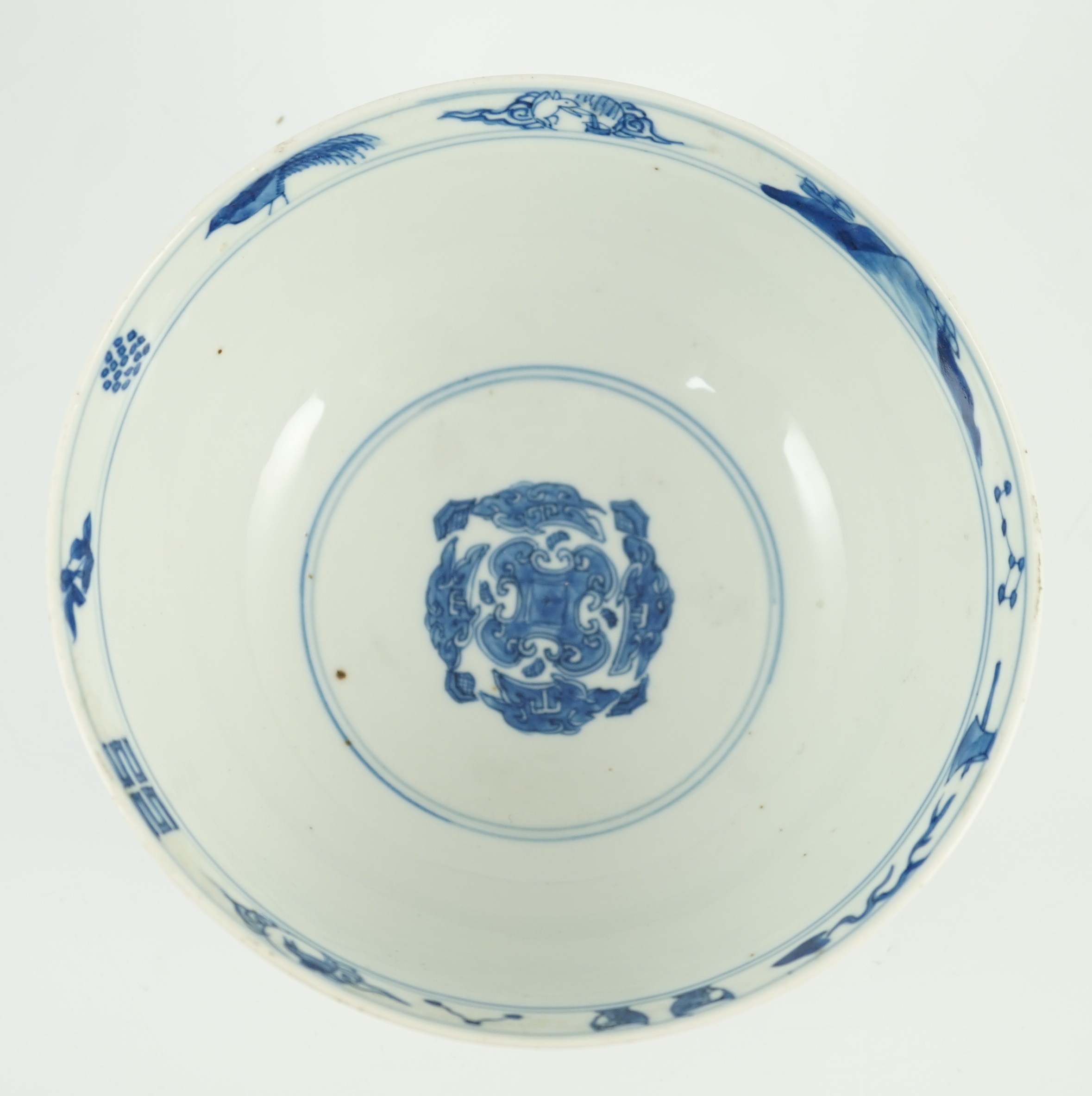 A Chinese blue and white inscribed ‘Ode to the Red Cliff’ bowl, Kangxi period, 15.7cm diameter, 7.5cm high